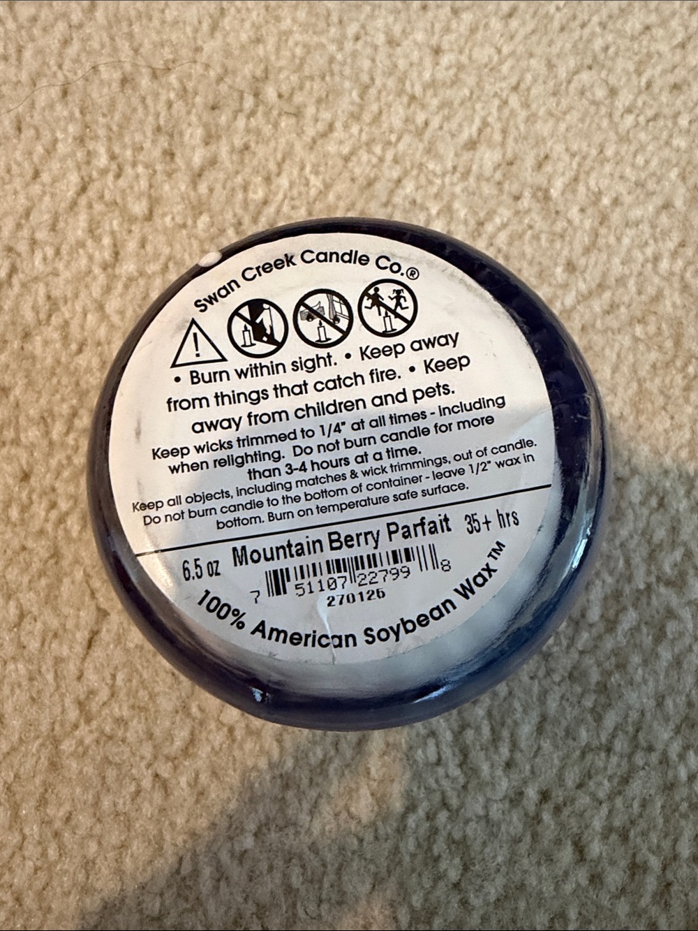 Mountain Berry Parfait Candle — Deep Purple